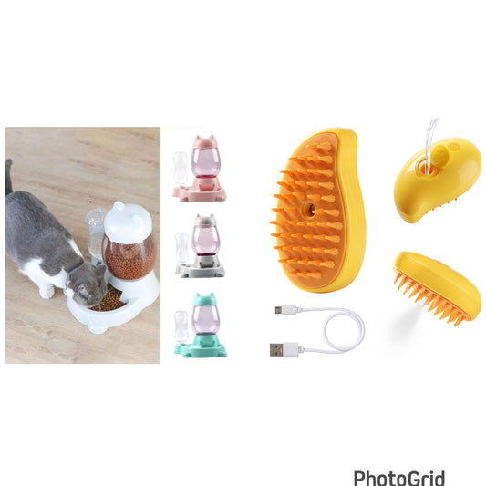 Dispensador Mascotas y Cepillo Mango